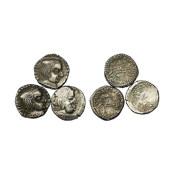 Western Kshtrapas, Kardamaka Family, Vijayasen, Silver Drachma (2), 2.28g & 1.82g