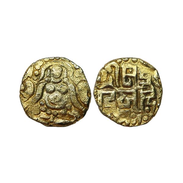 Kalachuris of Tripuri, Gangeyadeva (1015-1040 AD), Gold 4-1/2 Masha, 3.48 gms,