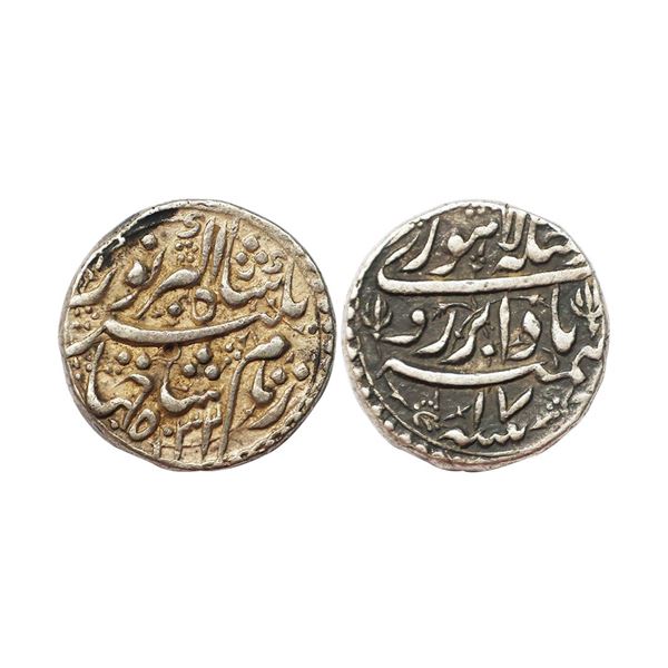Mughal, Jahangir, Silver Rupee, lahore mint, bada bar couplet, 1032/17, almost complete die impressi