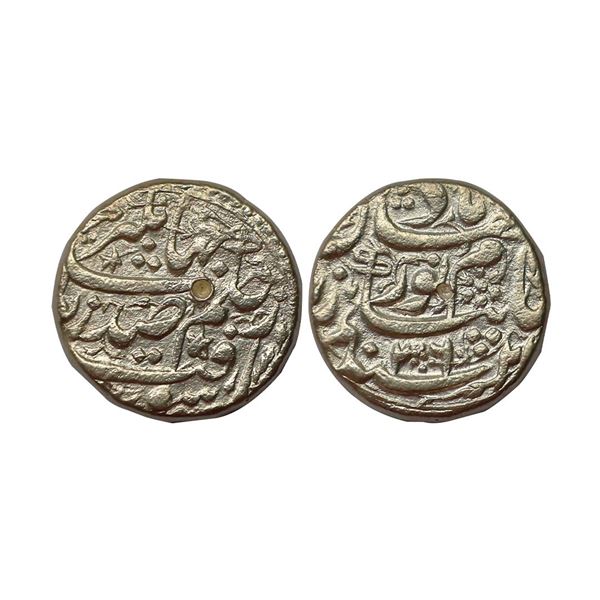 Mughal, Noor Jahan, Silver Rupee, Surat Mint, poetic couplet on obv. reads By the order of Emperor J