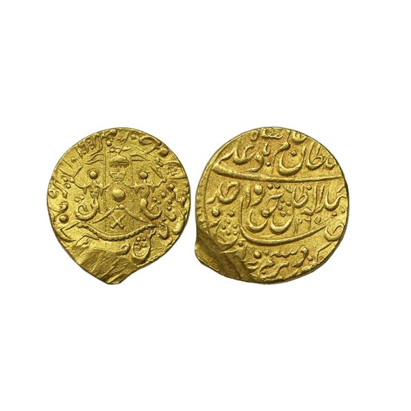 Princely States, Awadh, Wajid Ali Shah (AH 1263-1272 /  1847-1856 AD), Gold Ahsrafi, 10.71g
