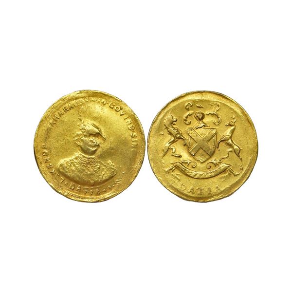 Datia State, Govind Singh (1907-1948 AD), Gold Nazarana ½ Mohur, 4.38 gms