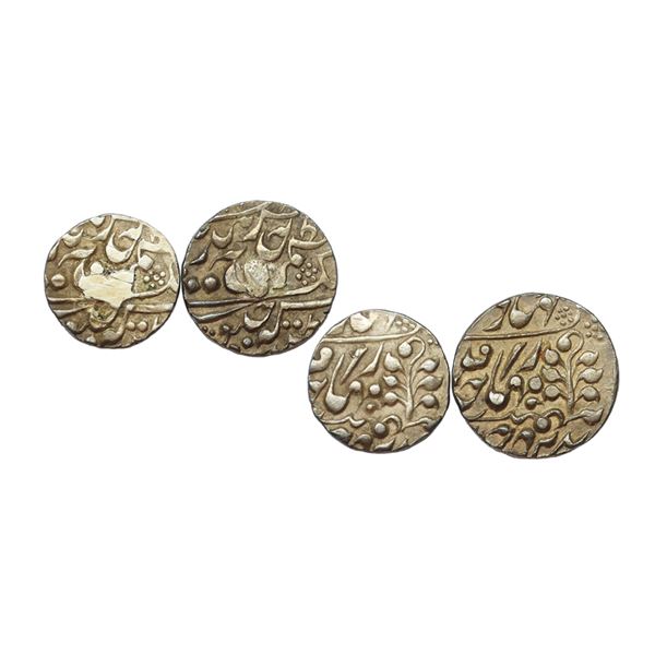 Kishangarh State, Silver ½ Rupee, 5.56 gms, Silver ¼ Rupee, 2.73 gms, KM #Y5 & Y4