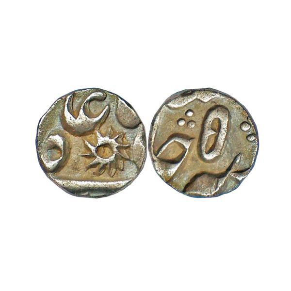 Bengal Presidency, INO Shah Alam II (AH 1174-1221, 1759-1806 AD), Silver 1/16 Rupee, 0.70gms