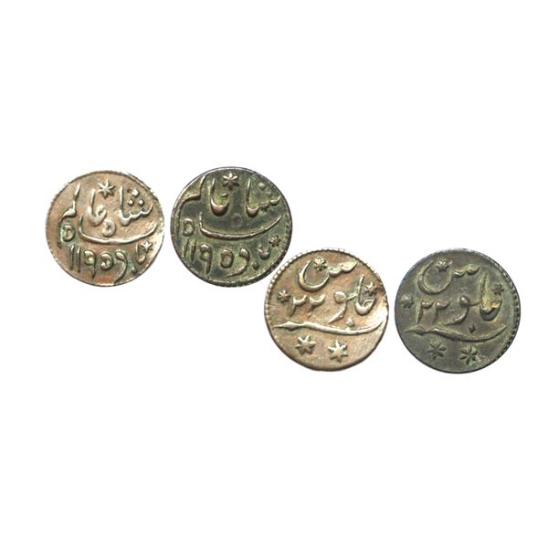 Bengal Presidency, in the name of Shah Alam II (AH 1174-1221, 1759-1806 AD), Copper 1/16 Anna, set o