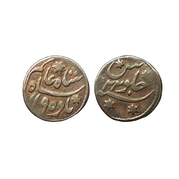 Bengal Presidency, in the name of Shah Alam II (AH 1174-1221, 1759-1806 AD), Copper 1/4 Anna, '3' o 