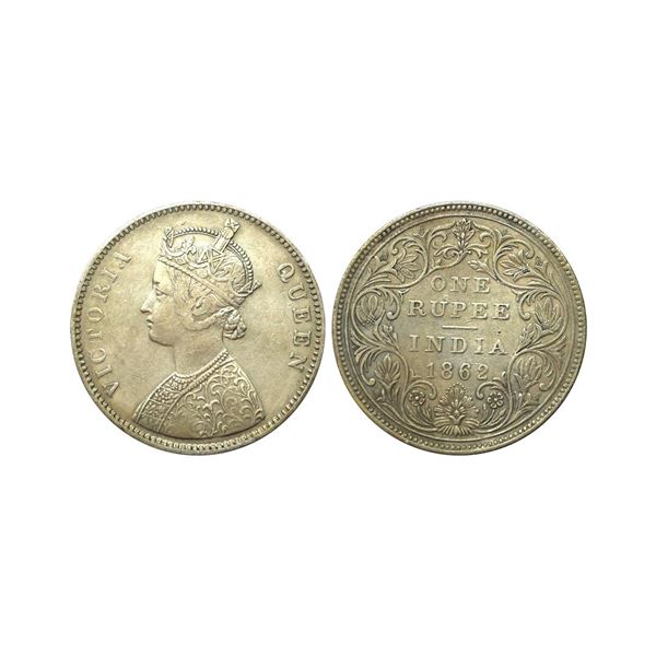 Victoria Queen, Silver Rupee, 1862, Bombay Mint