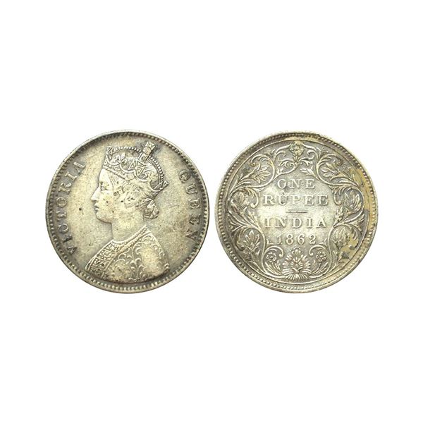 Victoria Queen, Silver Rupee, 1862, Bombay Mint