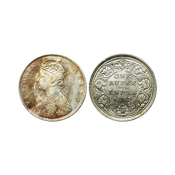 Victoria Queen, Silver Rupee, 1862, Bombay Mint