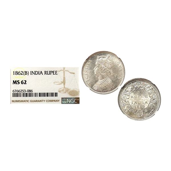 Victoria Queen, Silver Rupee, 1862,
