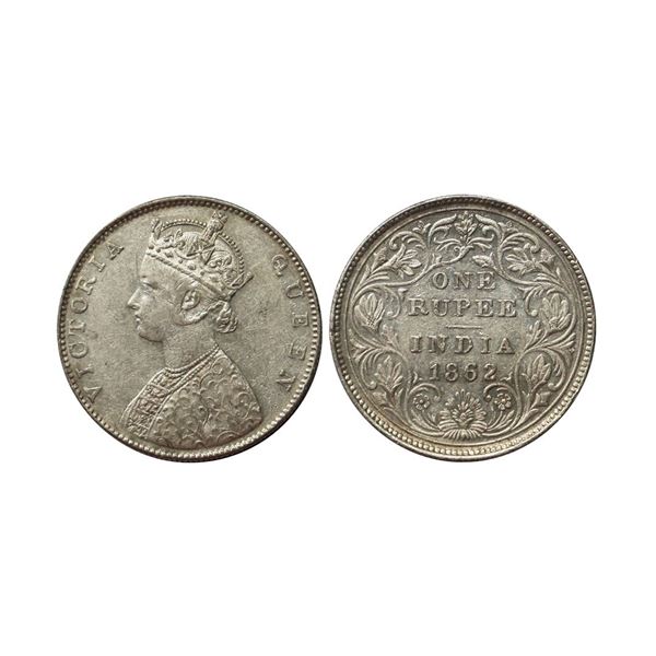Victoria Queen, Silver Rupee, 1862, Bombay Mint, D/II/0/0, Small numerals of year date 1862,