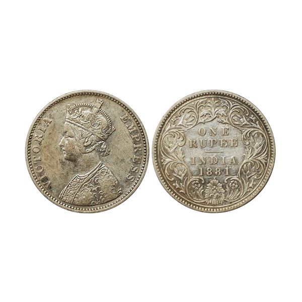 Victoria Empress, Silver Rupee, 1881, A3/I,