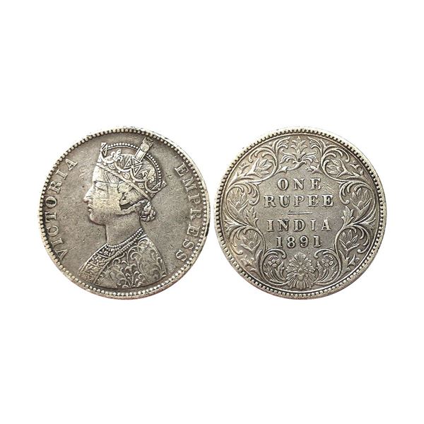 Victoria Empress, Silver Rupee, 1891/0, overdate,C2/I,