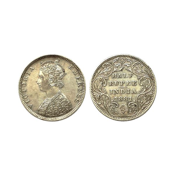 Victoria Empress, Silver 1/2 Rupee, 1881