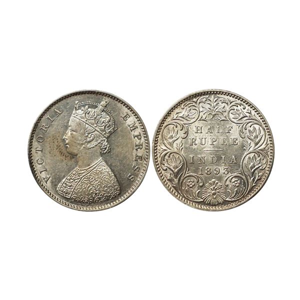 Victoria Empress, Silver 1/2 Rupee, 1893