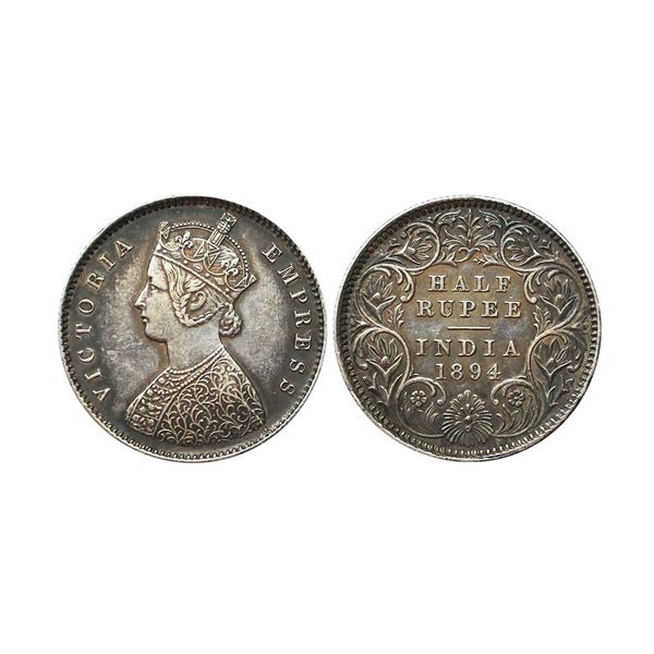 Victoria Empress, Silver 1/2  Rupee, 1894