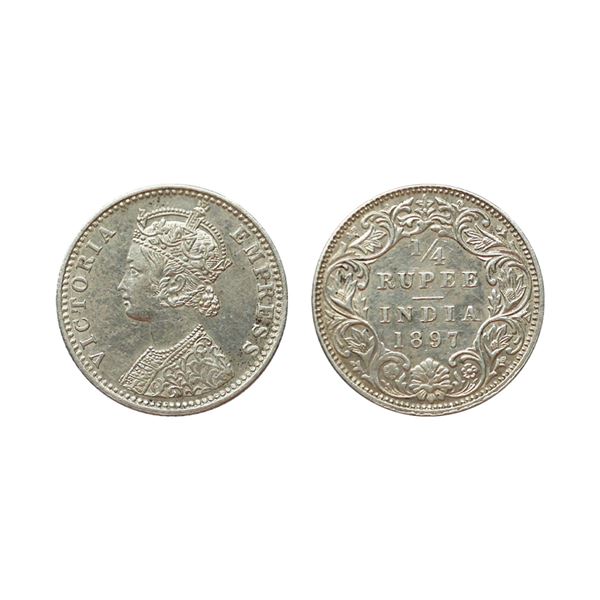 Victoria Empress, Silver 1/4 Rupee, 1897.