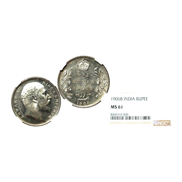 Edward VII King Emperor, Silver Rupee, 1906, Bombay Mint