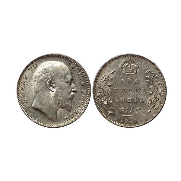 Edward VII King Emperor, Silver Rupee, 1910/00