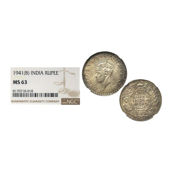 George VI, Silver Rupee, 1941, Bombay mint