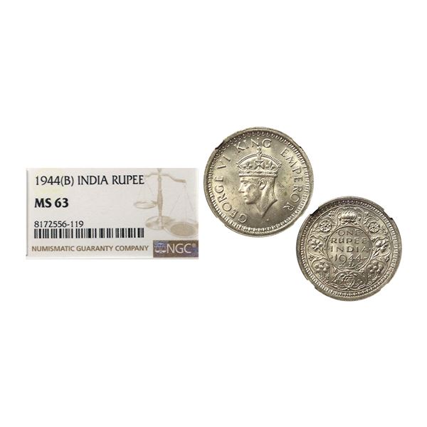 George VI, Silver Rupee, 1944, bombay mint