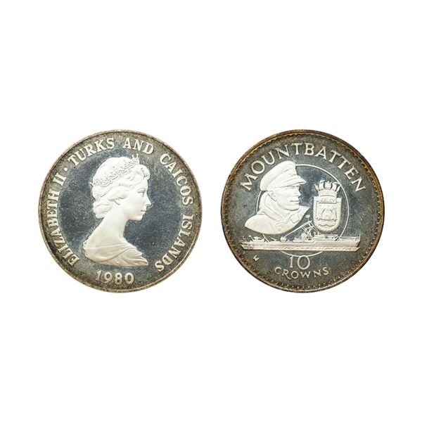 Foreign Coins, Turks and Caicos Islands, Silver 10 Crowns, AD 1930