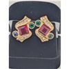 Image 1 : VINTAGE MULTICOLOUR SWAROVSKI CRYSTAL Earrings