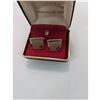 Image 1 : FOUR LEAF CLOVER  MOTIF CUFFLINKS & TIE CLIP