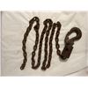 Image 1 : vintage forged steel chain with a hook