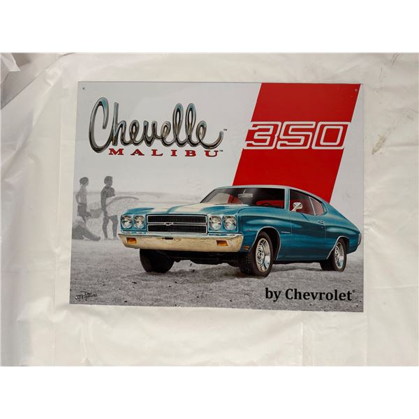 Chevelle Malibu 350 tin sign