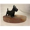 Image 1 : Cast metal Scottish Terrier dog figurine mounted on a marble base