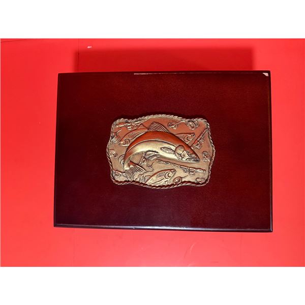 vintage wood box, fishing tackle or bait box