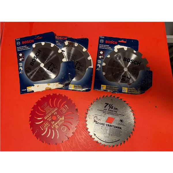 variety of circular saw blades Bosch, Avanti, and Sears/Craftsman