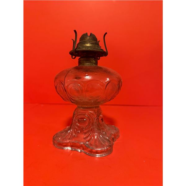 vintage clear glass kerosene oil lamp