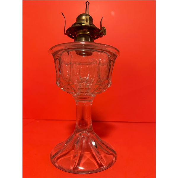 vintage clear glass kerosene oil lamp