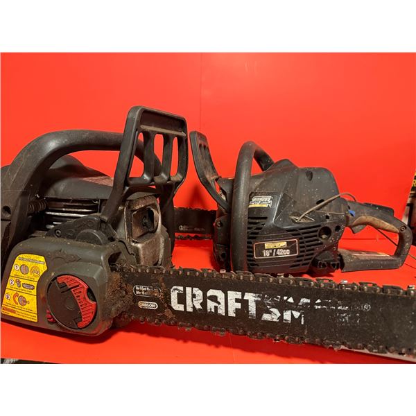 two Craftsman gas chainsaws