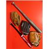 Image 1 : baseball gloves and baseball bats