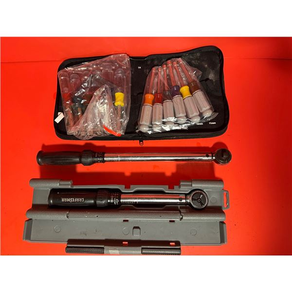 Craftsman torque wrench and a set of screwdrivers