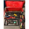 Image 1 : vintage Craftsman tool box with various hand tools