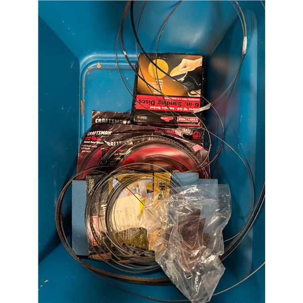 various bandsaw hardware and sanding tool accessories, primarily from the Craftsman brand