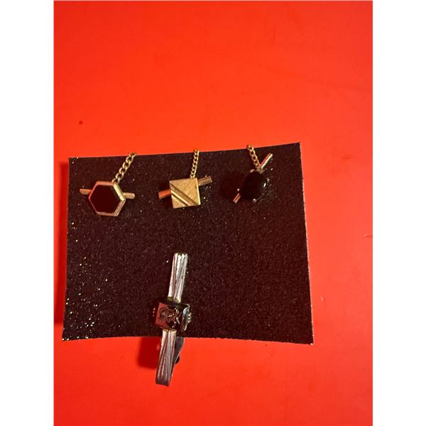 onyx,  tie tack lapel pin set