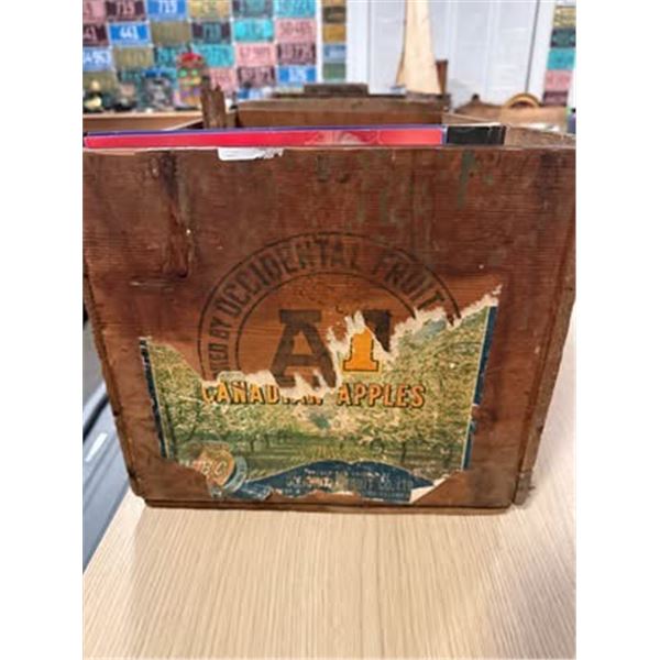 vintage wooden shipping crate for "Canadian Apples"