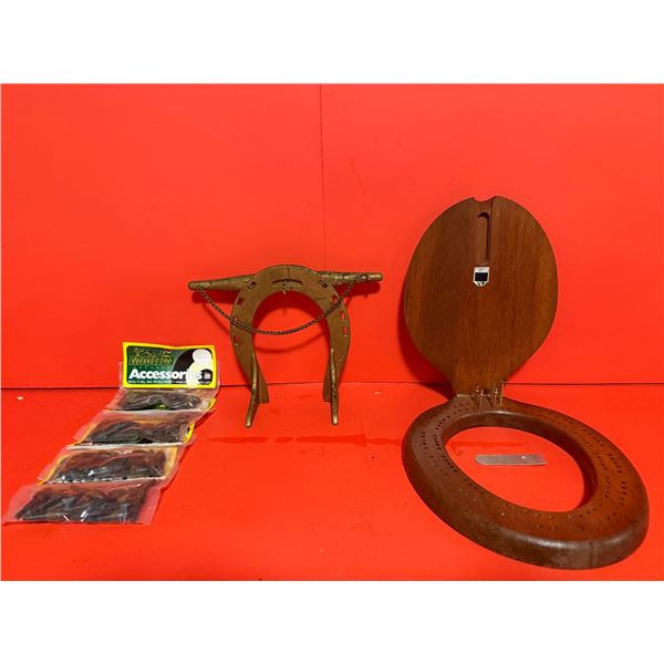 The Trainer" cribbage board Bullet points lucky horseshoe