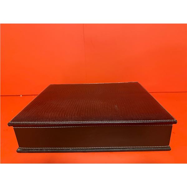 faux leather decorative or storage box, possibly a jewelry or watch box.