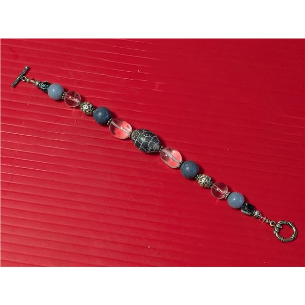 Vintage Pewter Stone & Glass bracket