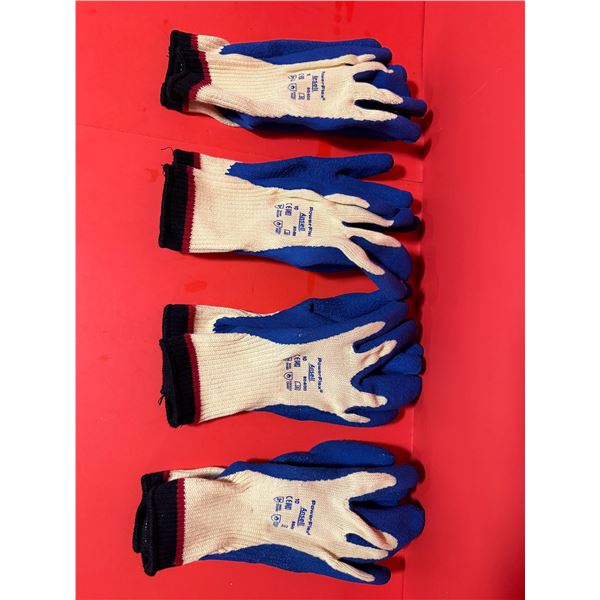 4 pairs of Ansell work gloves