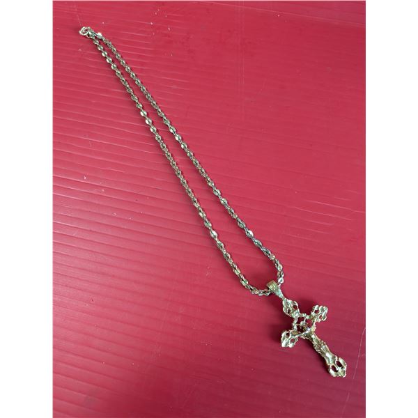 Gold plated cross and gold chain