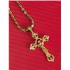Image 2 : Gold plated cross and gold chain