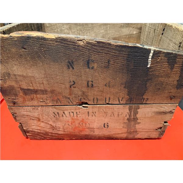 vintage wooden shipping crate.