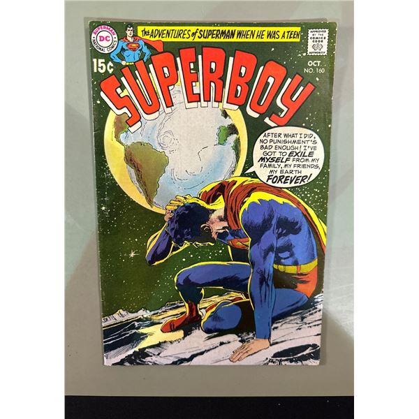 Superboy #160 (DC Comics, 1969) Neal Adams Cover, Eternal Exile Story